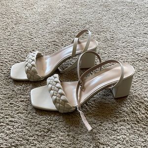 Minimalist Braided Detail Heeled Slingback Sandals, Size EUR 40, US 9